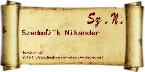 Szedmák Nikander névjegykártya