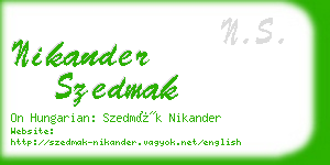 nikander szedmak business card